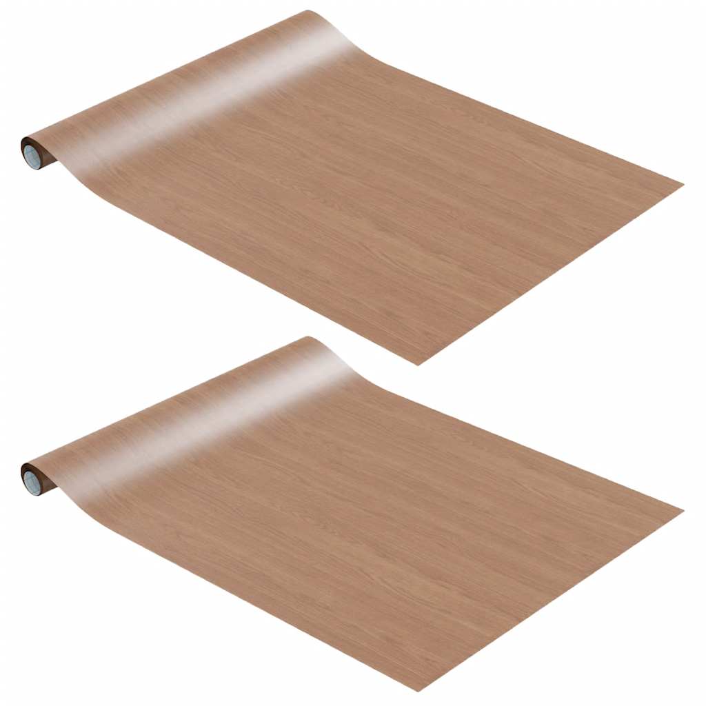 Láminas autoadhesivas muebles 2 uds PVC roble claro 500x90 cm