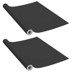 Láminas autoadhesivas muebles 2 uds PVC negro 500x90 cm