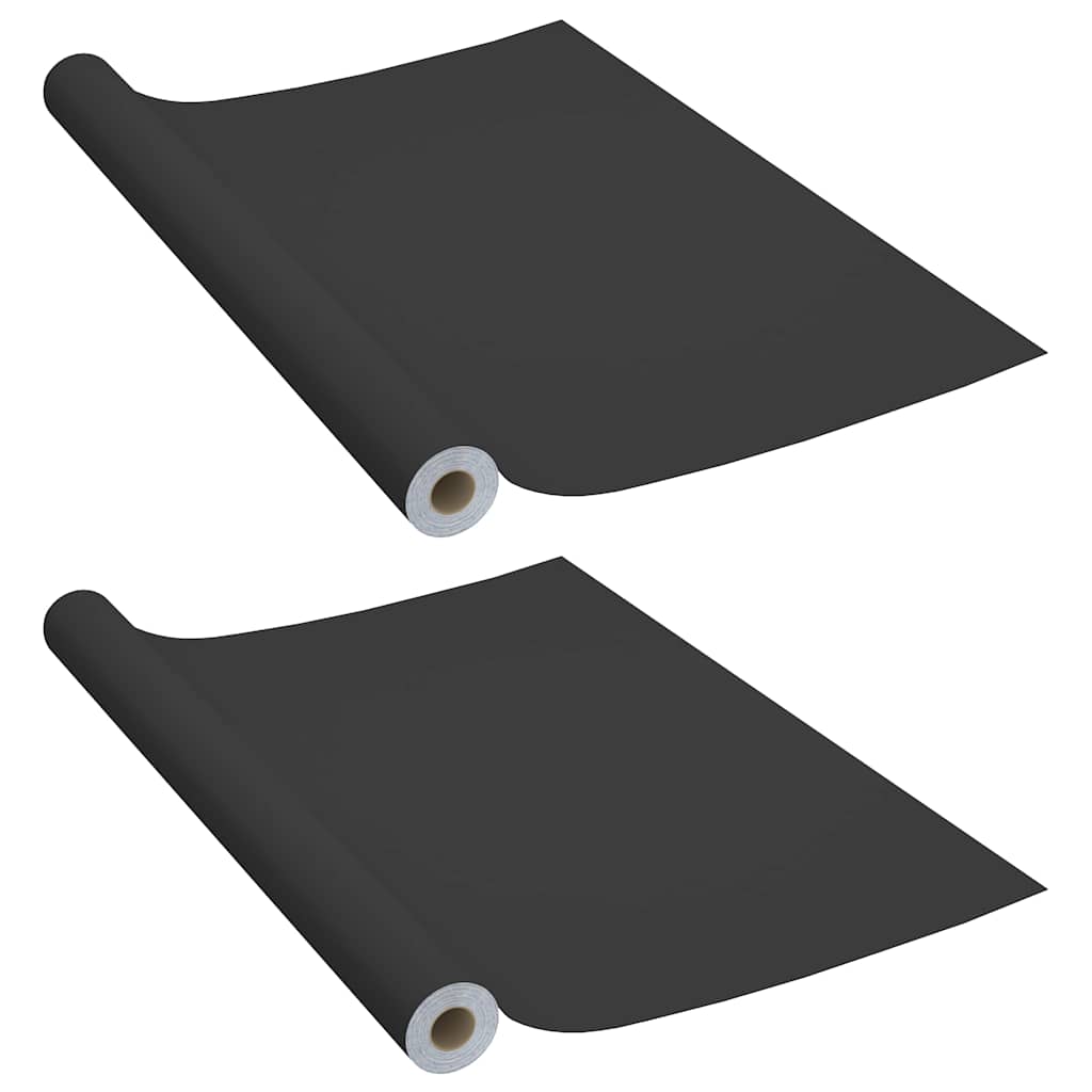 Láminas autoadhesivas muebles 2 uds PVC negro 500x90 cm