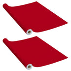 Láminas autoadhesivas muebles 2 uds PVC rojo 500x90 cm