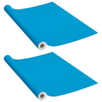 Láminas autoadhesivas muebles 2 uds PVC azul celeste 500x90 cm