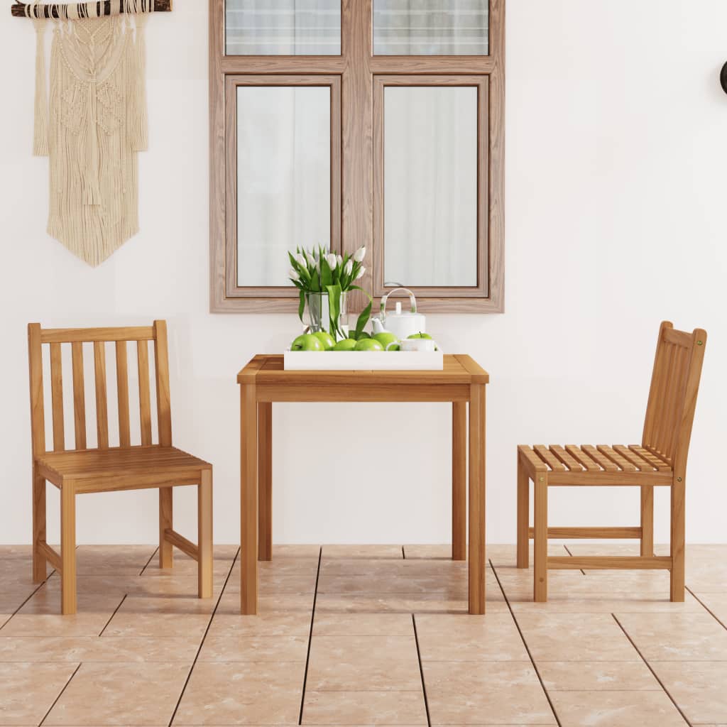 Conjunto de comedor de jardín 5 piezas madera maciza de teca