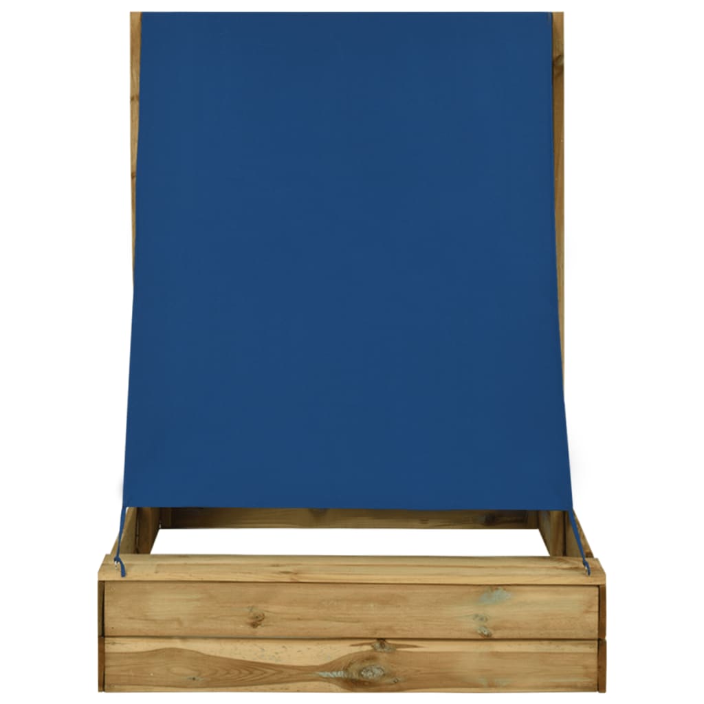 Arenero con tejado de madera de pino impregnada 160x100x133 cm