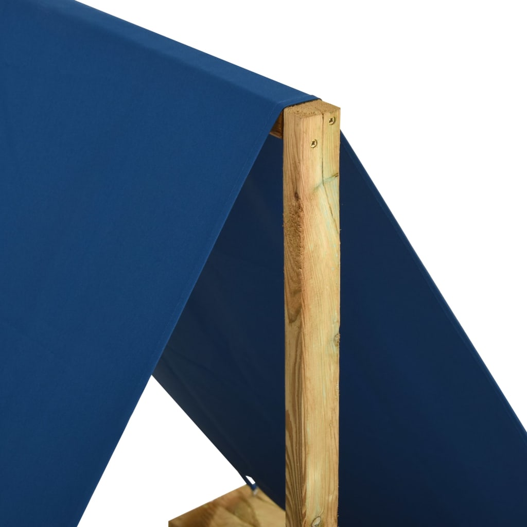 Arenero con tejado de madera de pino impregnada 160x100x133 cm