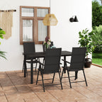 Juego de comedor para jardín 3 piezas negro