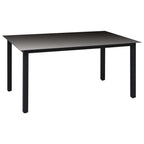 Juego de comedor para jardín 7 piezas negro