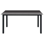 Juego de comedor para jardín 7 piezas negro