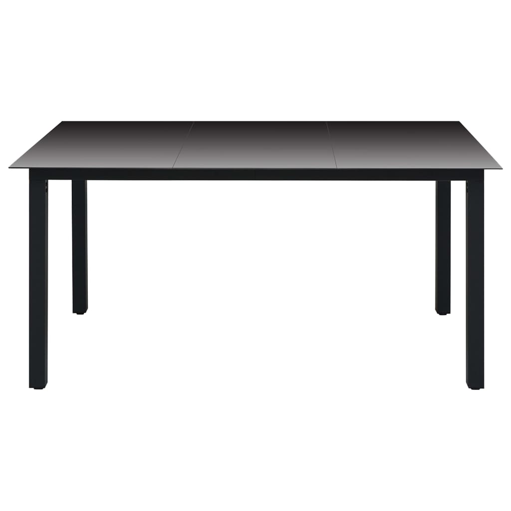 Juego de comedor para jardín 7 piezas negro