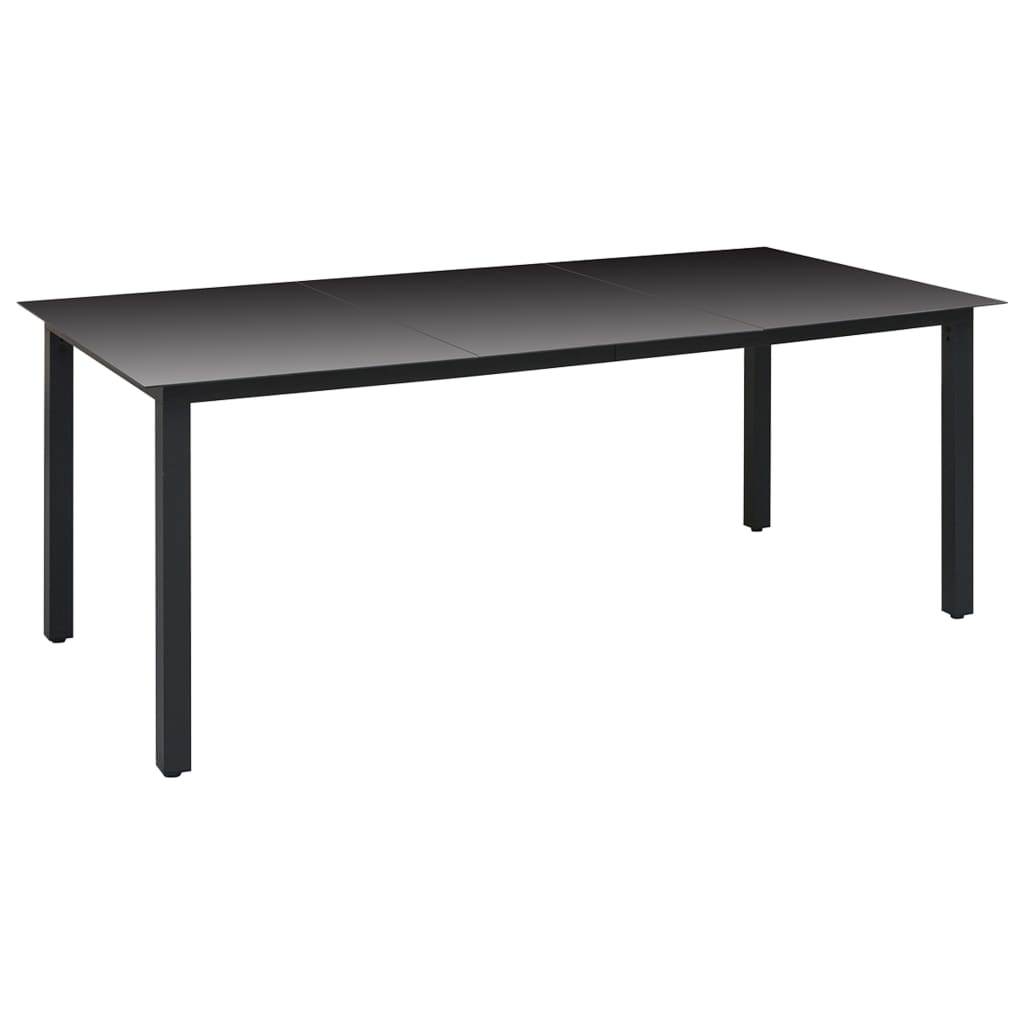 Juego de comedor para jardín 9 piezas negro
