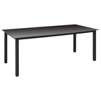 Juego de comedor para jardín 9 piezas negro