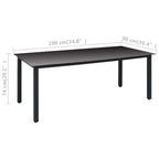 Juego de comedor para jardín 9 piezas negro