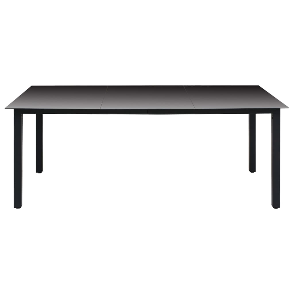 Juego de comedor para jardín 9 piezas negro
