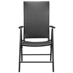Juego de comedor para jardín 9 piezas negro