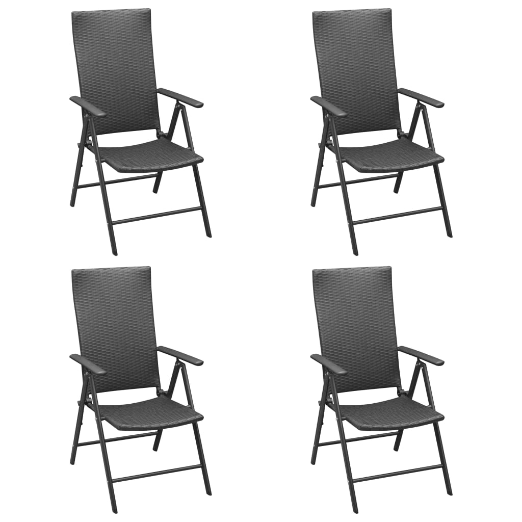 Juego de comedor de jardín 5 piezas negro y marrón