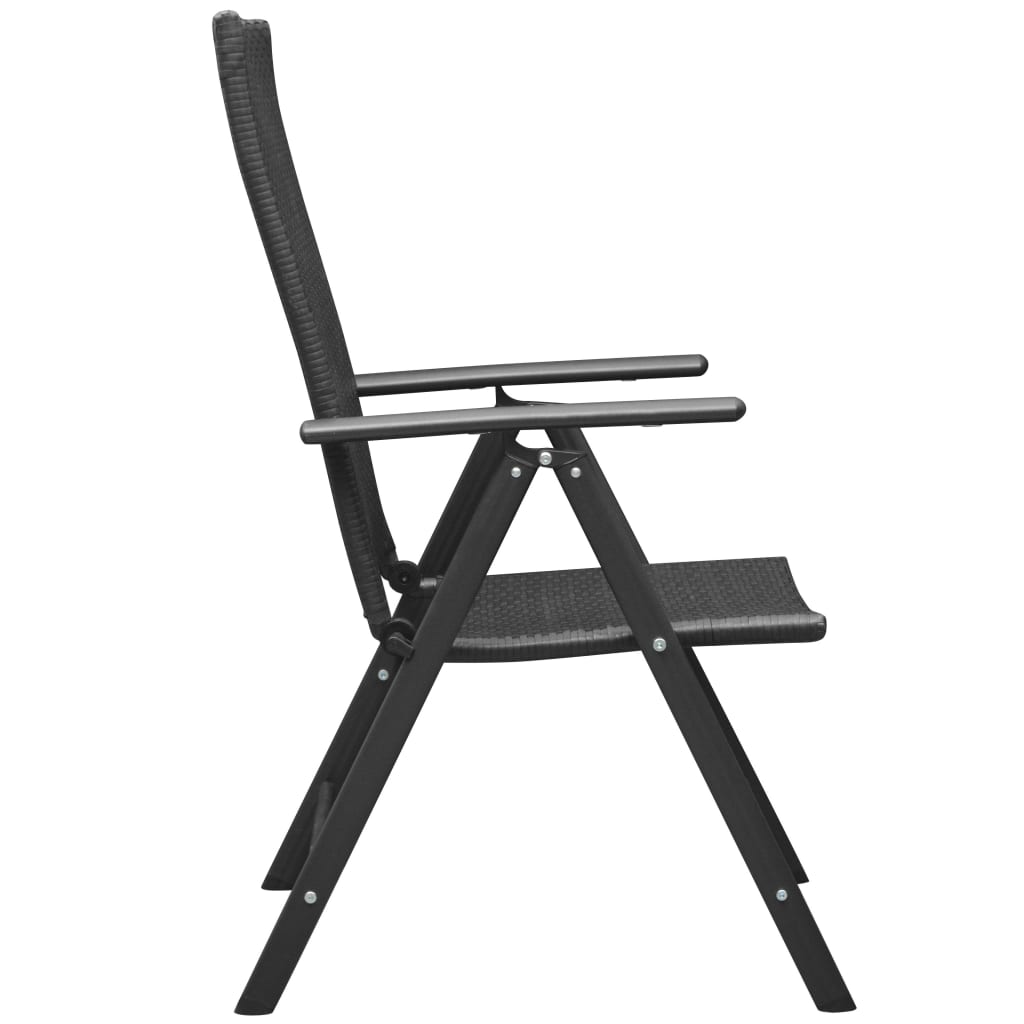 Juego de comedor de jardín 5 piezas negro y marrón
