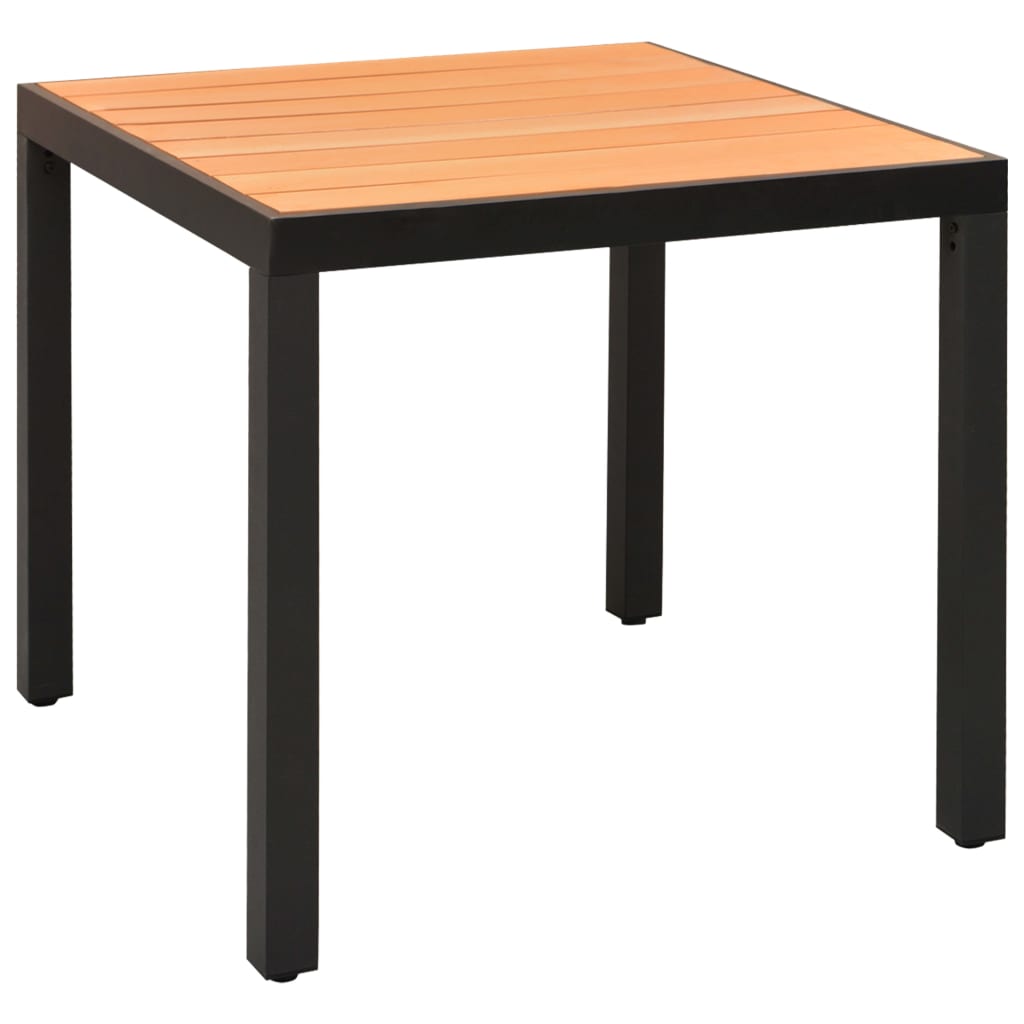 Juego de comedor de jardín 5 piezas negro y marrón