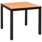 Juego de comedor de jardín 5 piezas negro y marrón