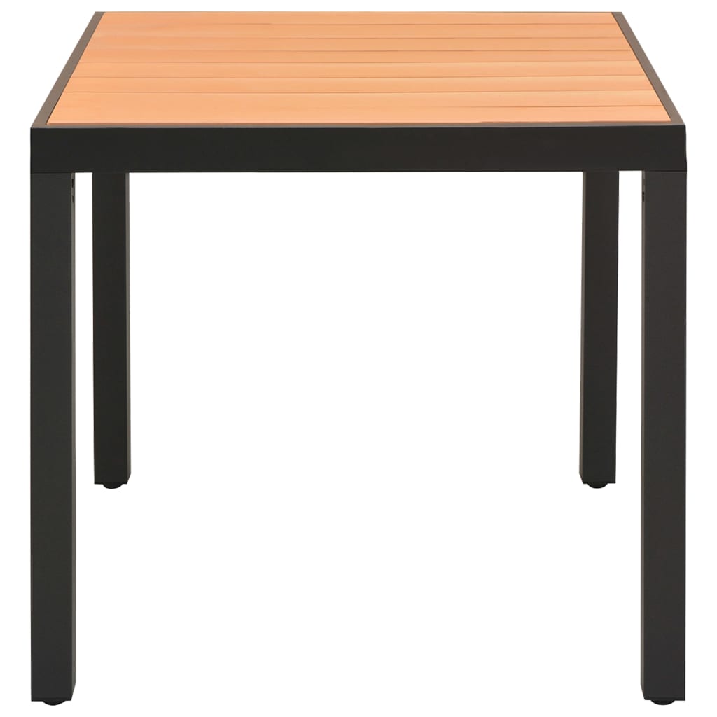 Juego de comedor de jardín 5 piezas negro y marrón