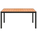 Juego de comedor de jardín 7 piezas negro y marrón