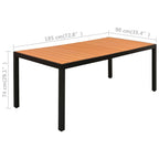 Juego de comedor de jardín 9 piezas negro y marrón