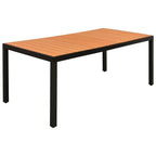 Juego de comedor de jardín 9 piezas negro y marrón