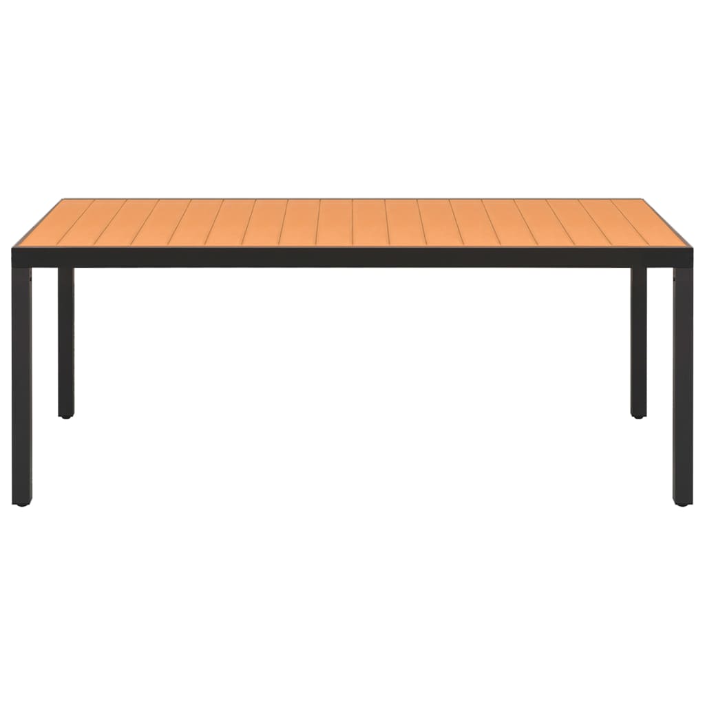 Juego de comedor de jardín 9 piezas negro y marrón