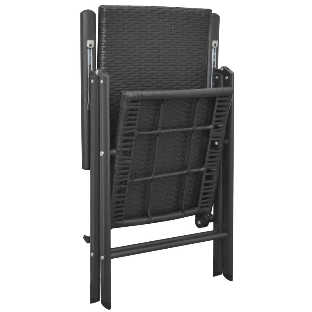 Juego de comedor de jardín 3 piezas negro