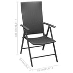 Juego de comedor de jardín 3 piezas negro