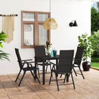 Juego de comedor para jardín 3 piezas negro