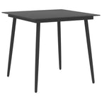 Juego de comedor para jardín 3 piezas negro
