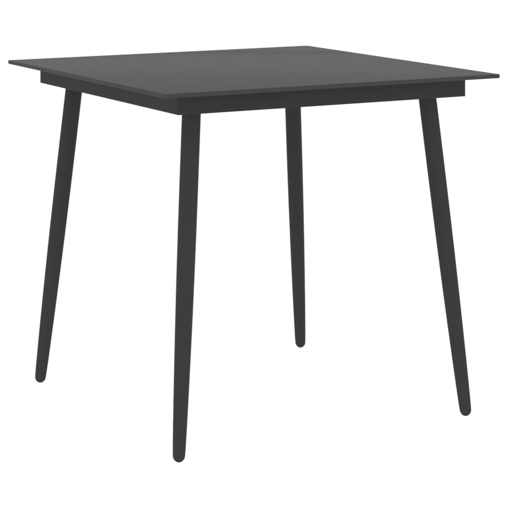 Juego de comedor para jardín 3 piezas negro