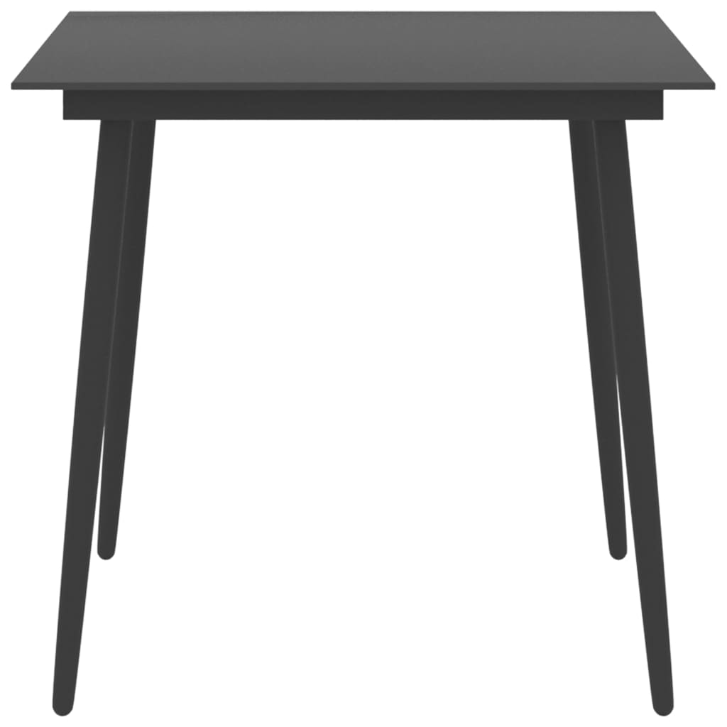 Juego de comedor para jardín 3 piezas negro