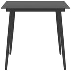 Juego de comedor para jardín 3 piezas negro