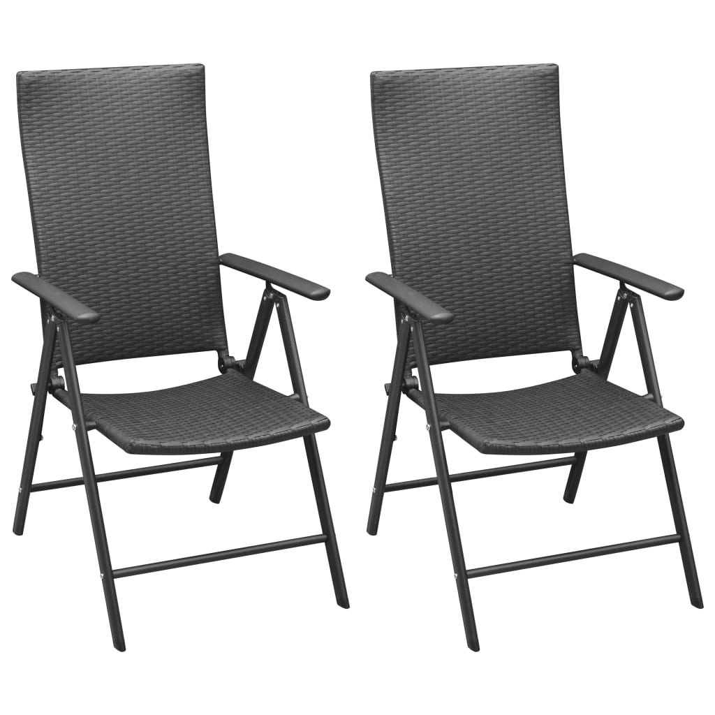 Juego de comedor para jardín 3 piezas negro