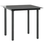 Set de comedor de jardín de 3 piezas PVC ratán negro