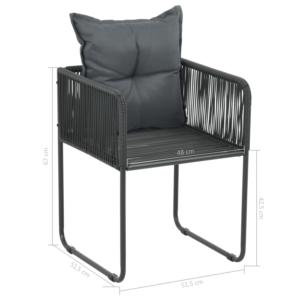 Set de comedor de jardín 9 piezas PVC ratán negro y marrón