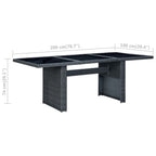 Set comedor jardín 7 pzas cojines ratán sintético gris oscuro