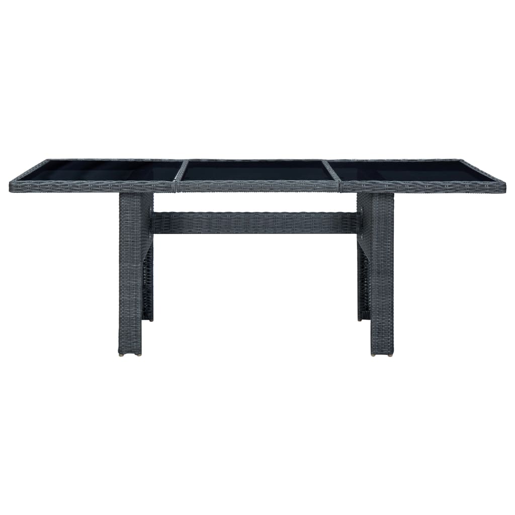 Set comedor jardín 7 pzas cojines ratán sintético gris oscuro