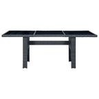 Set comedor jardín 7 pzas cojines ratán sintético gris oscuro