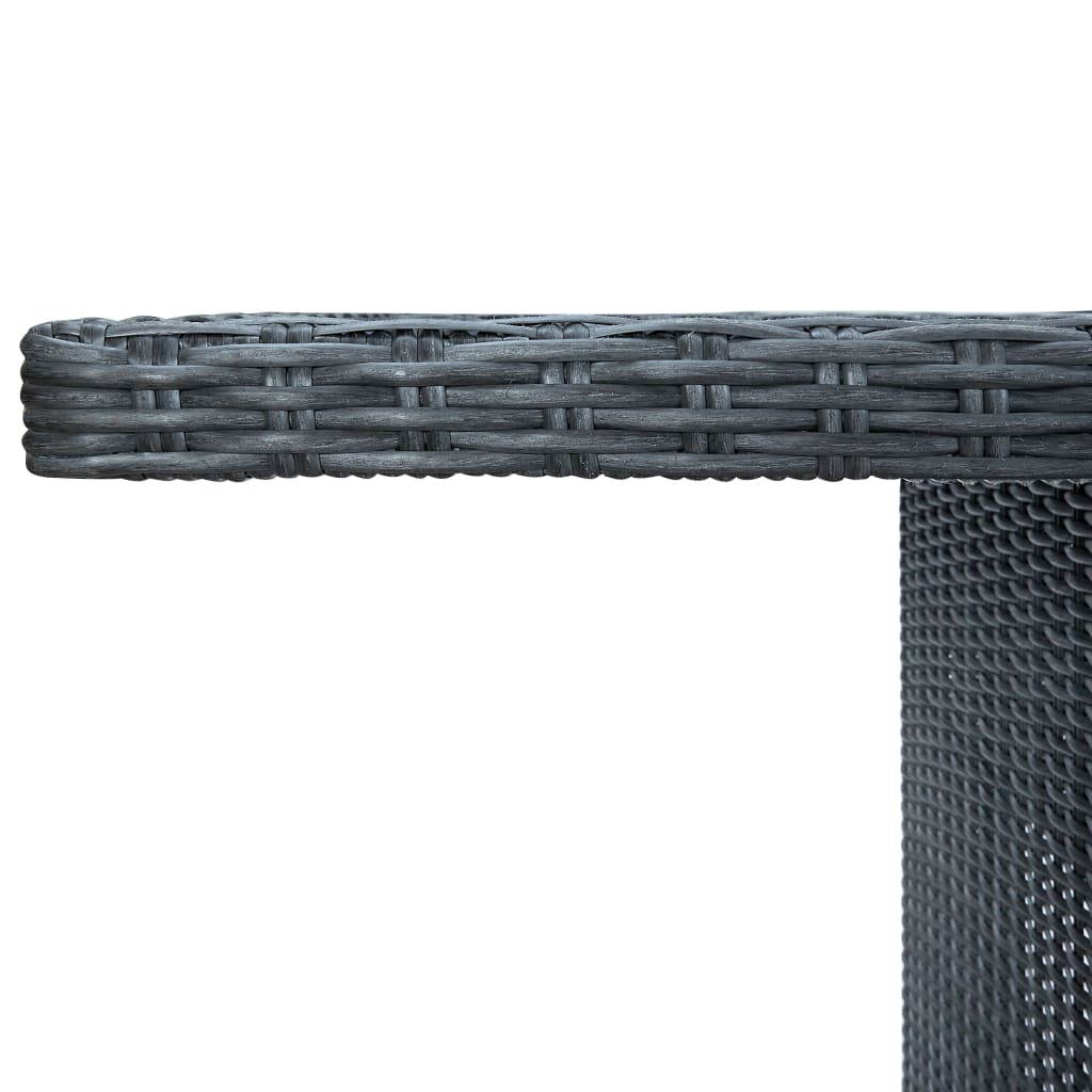 Set comedor jardín 7 pzas cojines ratán sintético gris oscuro