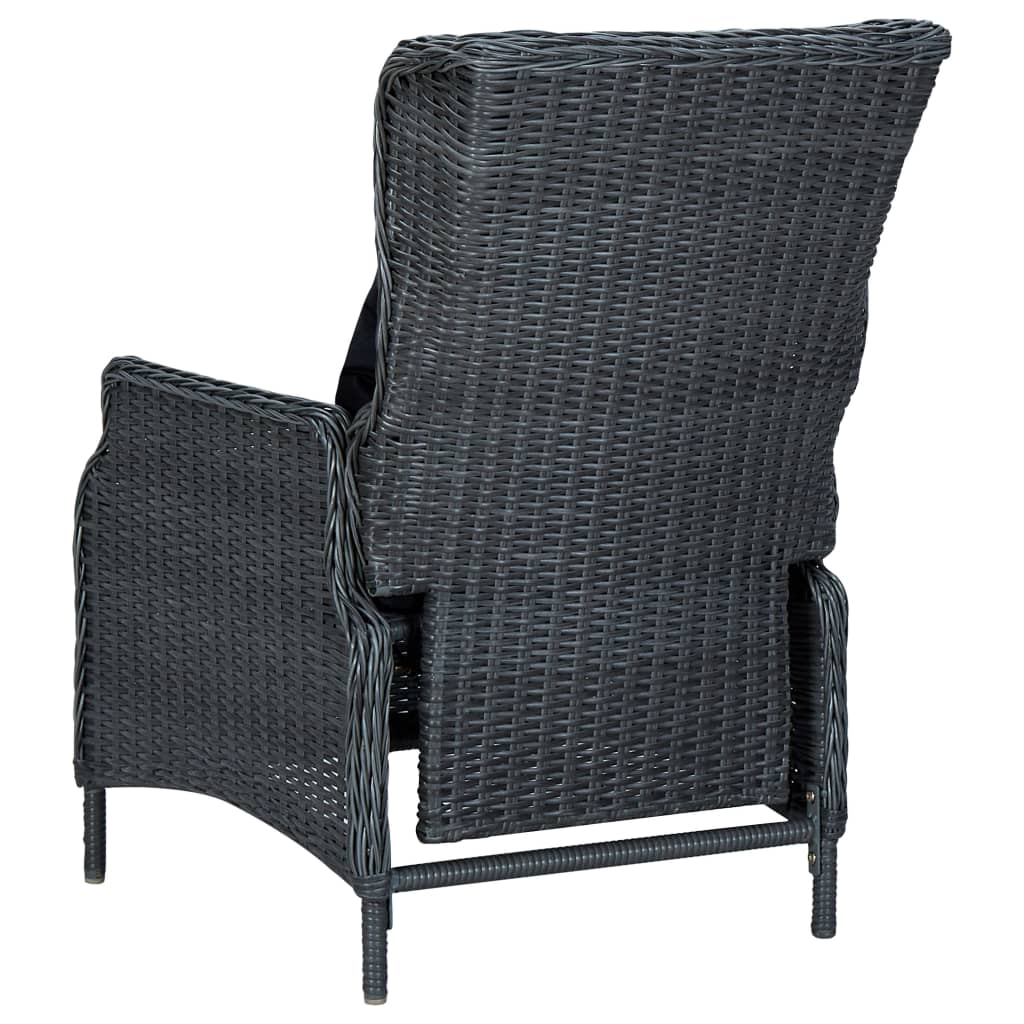 Set comedor jardín 7 pzas cojines ratán sintético gris oscuro