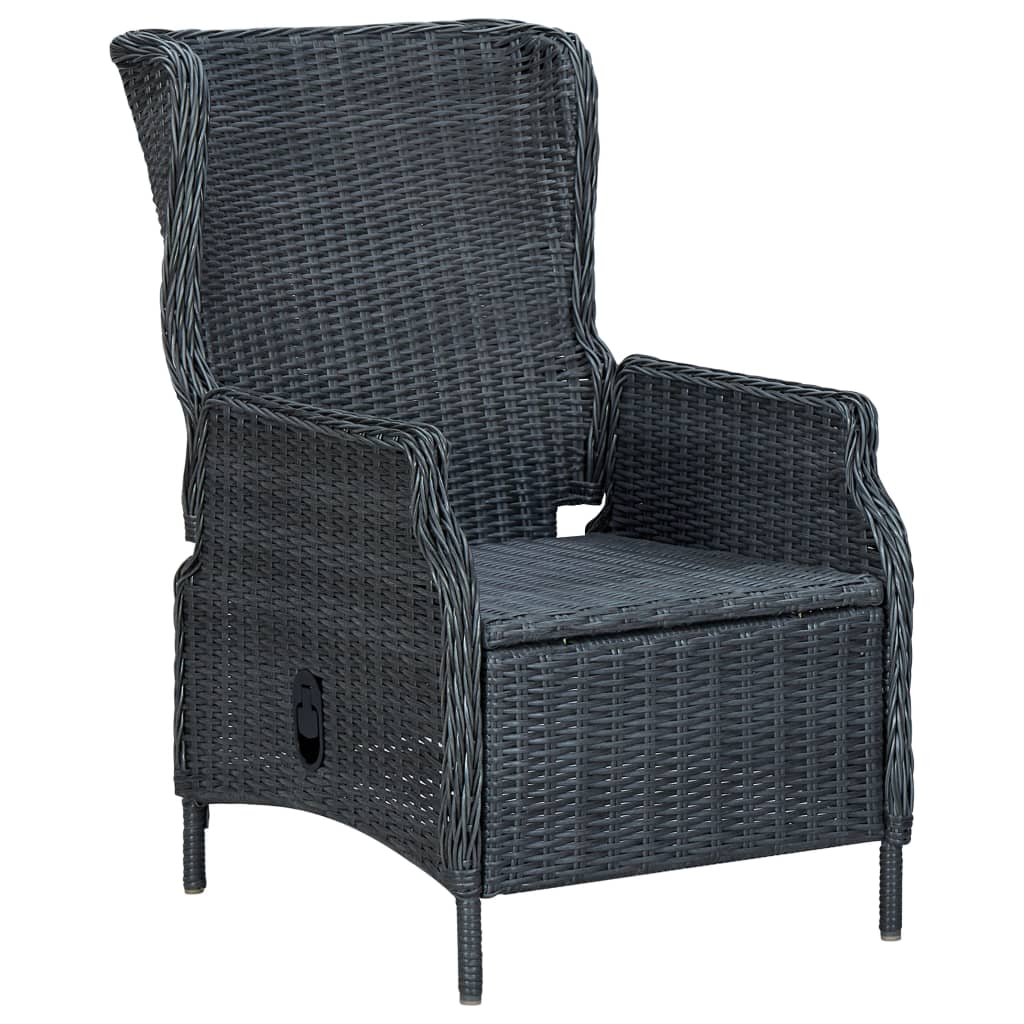 Set comedor jardín 7 pzas cojines ratán sintético gris oscuro