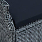 Set comedor jardín 7 pzas cojines ratán sintético gris oscuro