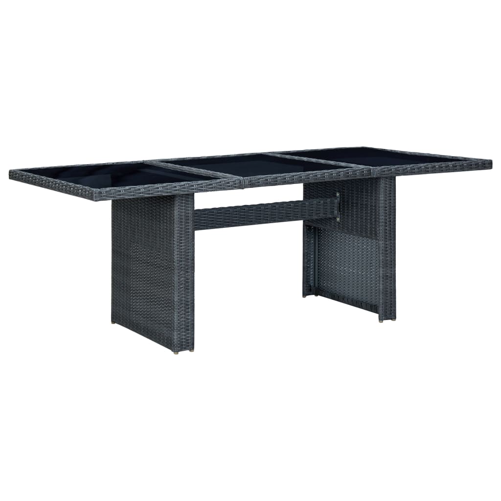 Set comedor jardín 7 pzas cojines ratán sintético gris oscuro