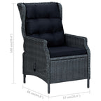 Set comedor jardín 7 pzas cojines ratán sintético gris oscuro