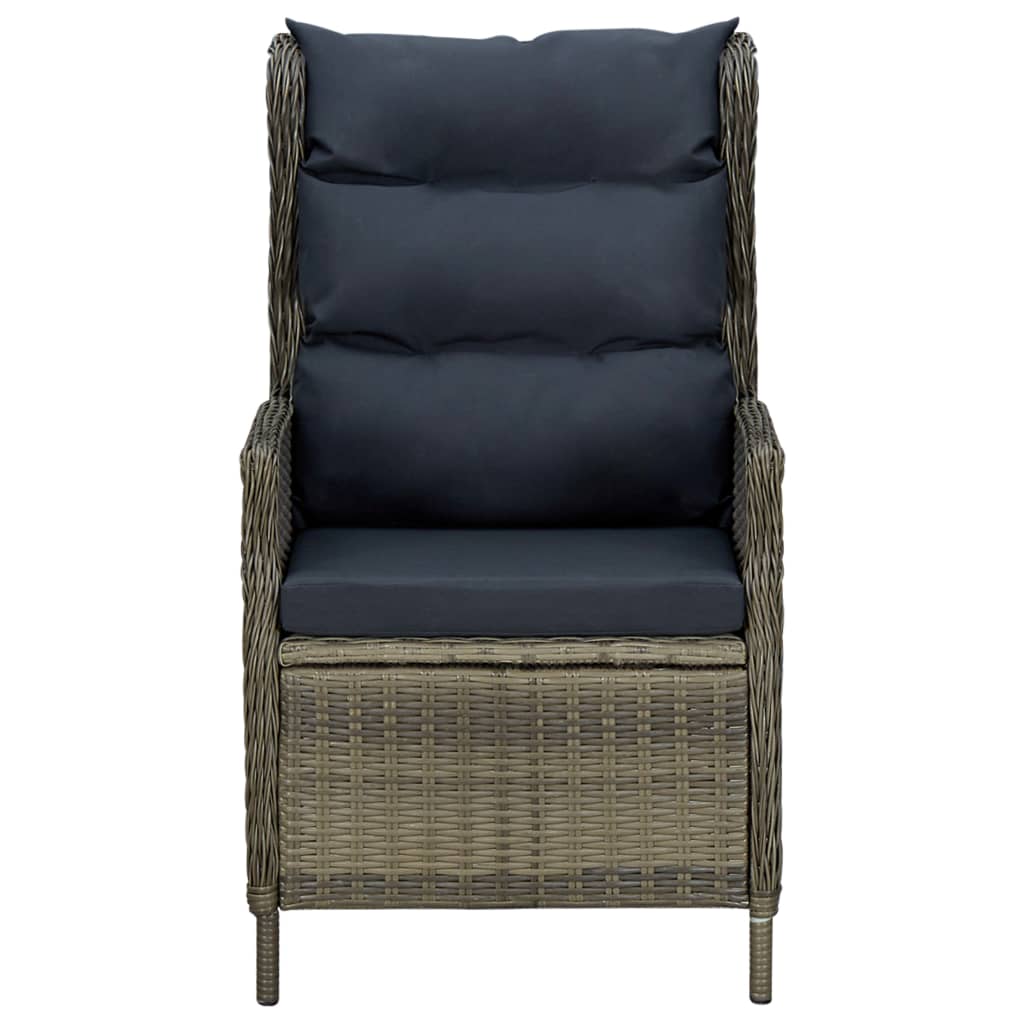 Set muebles de jardín 2 piezas y cojines ratán sintético marrón