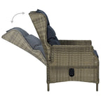 Set muebles de jardín 2 piezas y cojines ratán sintético marrón