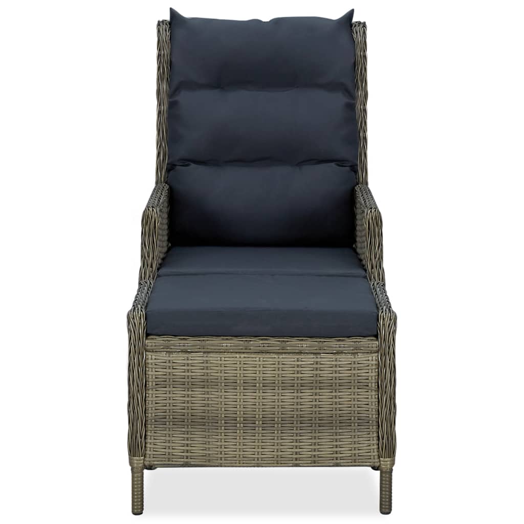 Set muebles de jardín 2 piezas y cojines ratán sintético marrón
