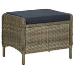 Set muebles de jardín 2 piezas y cojines ratán sintético marrón