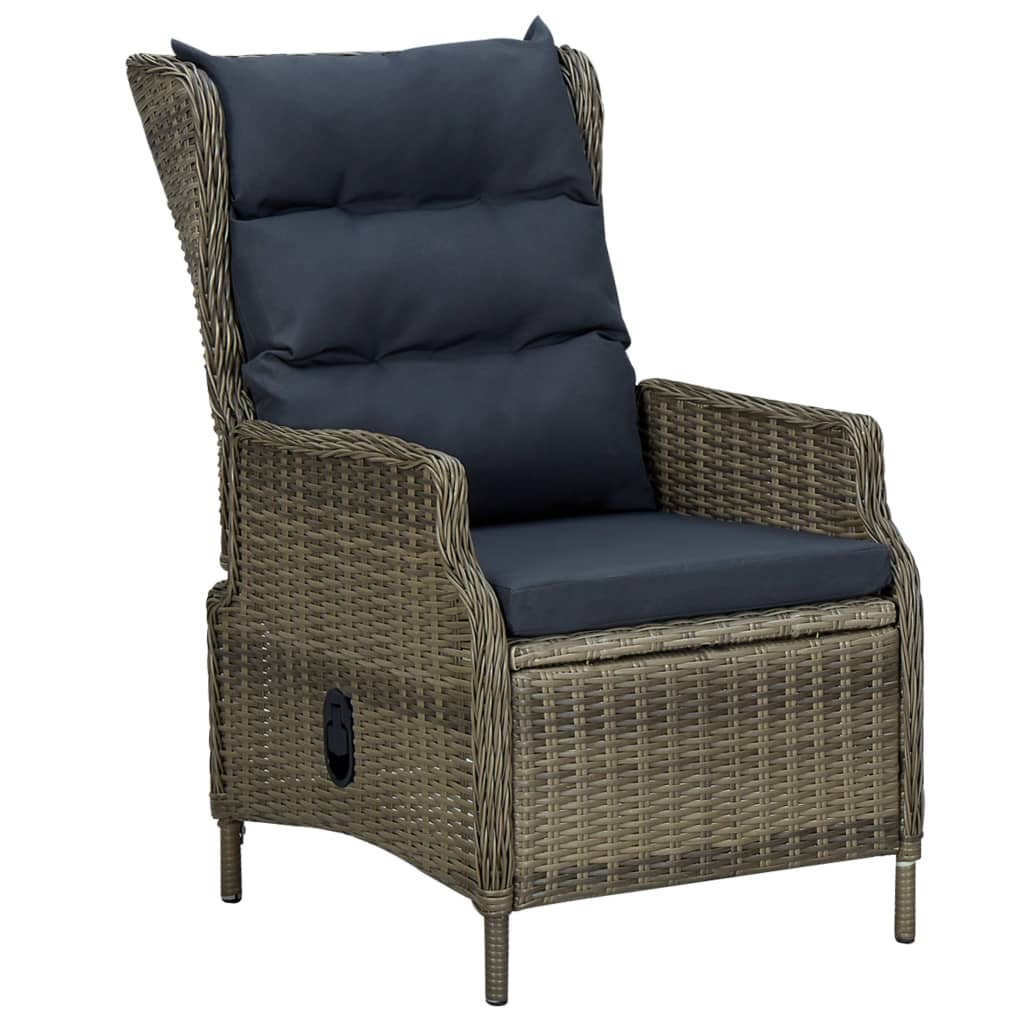 Set muebles de jardín 2 piezas y cojines ratán sintético marrón